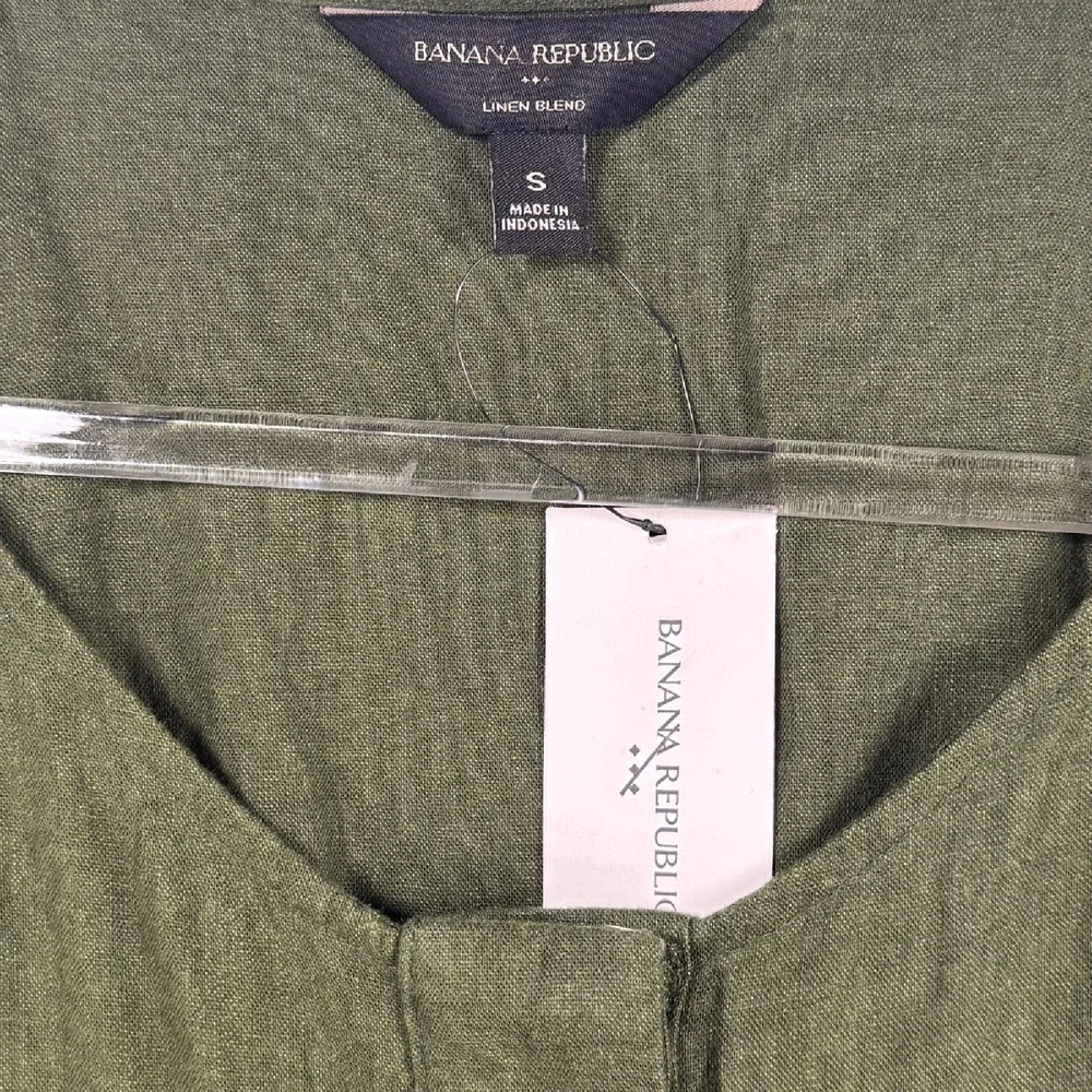 Banana Republic Linen Blend Utility Romper‎ Long Sleeve Army Olive Green Size S